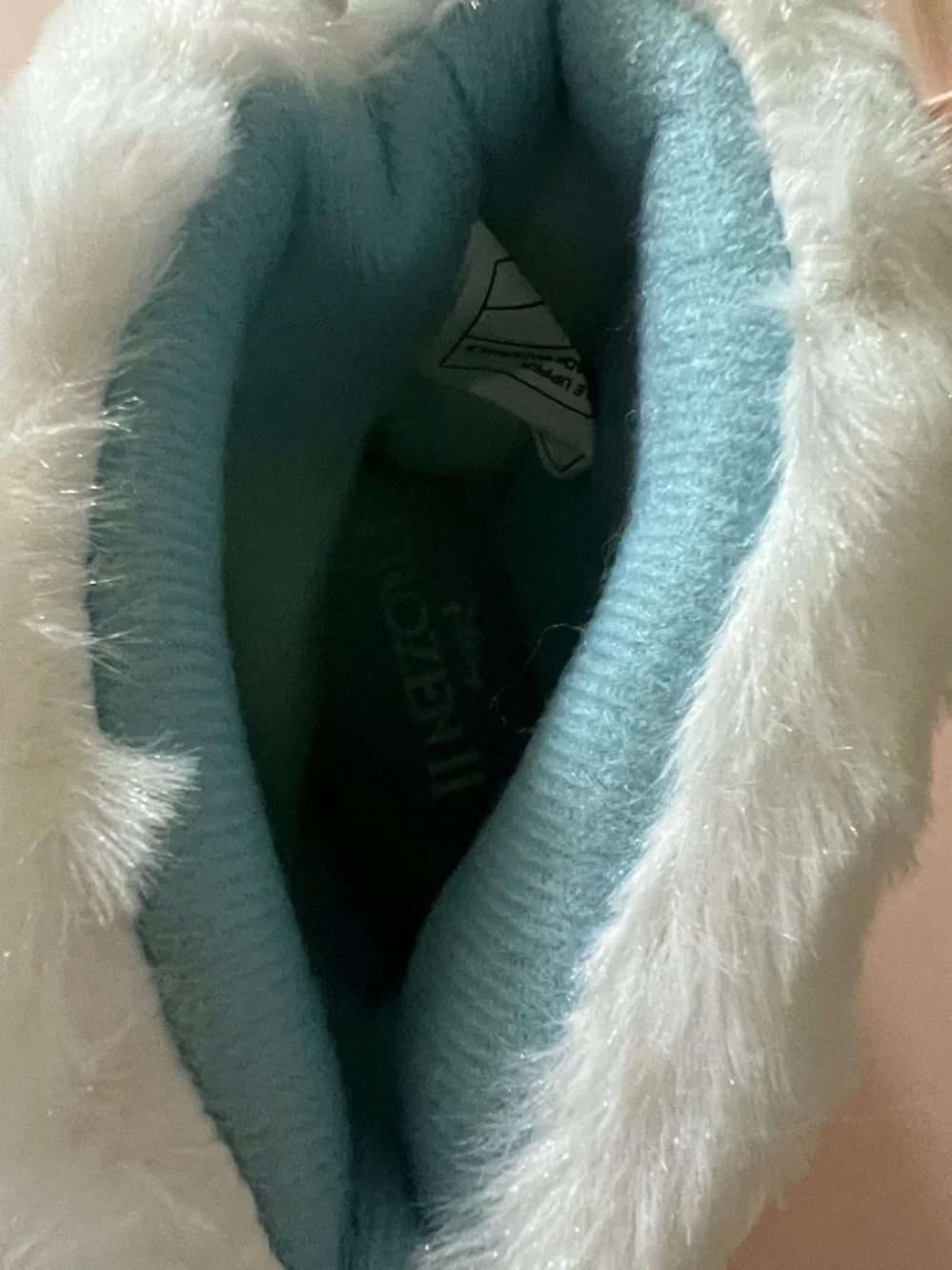 Disney Iridescent Holographic Sequin Kids Boots with White Faux Fur